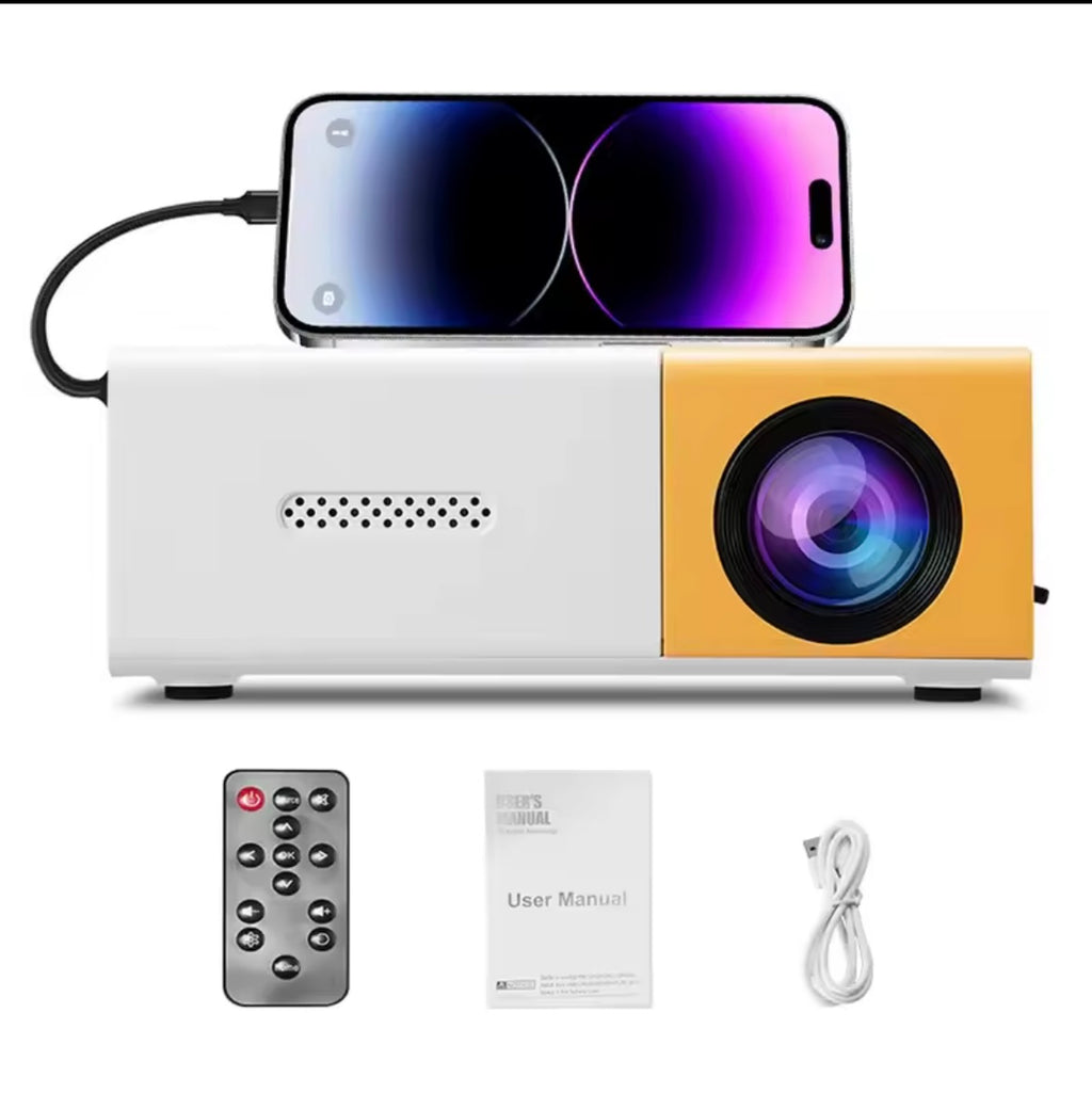 Mini Projecteur Portable LED HD – Compatible iPhone & Android avec Télécommande et Recharge USB